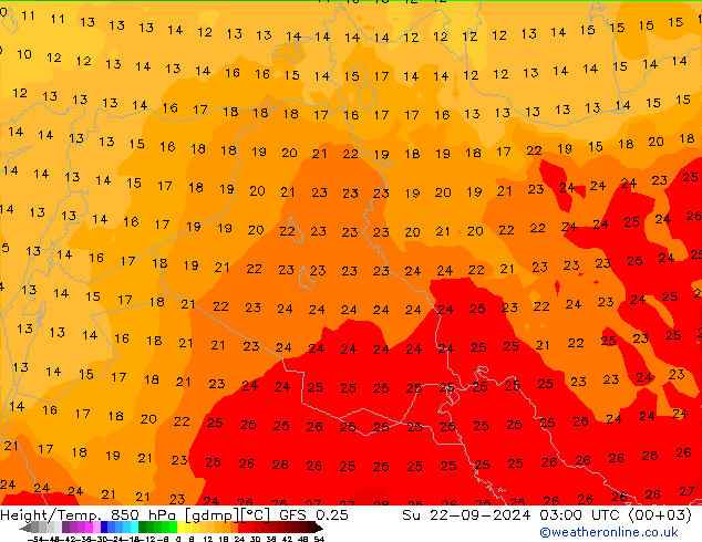 Z500/Rain (+SLP)/Z850 GFS 0.25 Вс 22.09.2024 03 UTC