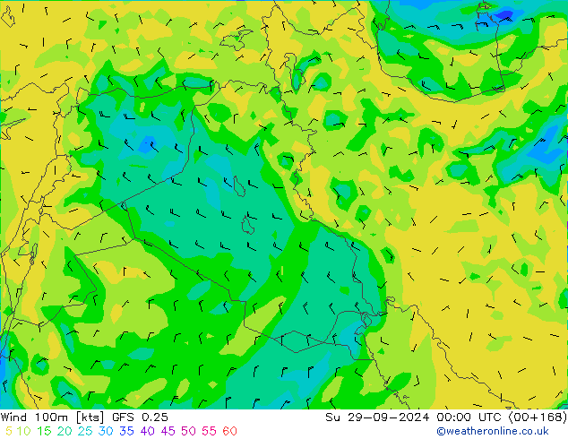 Wind 100m GFS 0.25 Su 29.09.2024 00 UTC