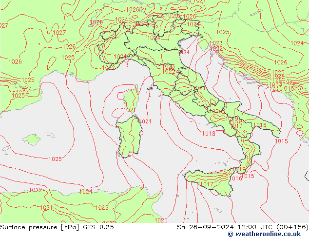 GFS 0.25: Sáb 28.09.2024 12 UTC