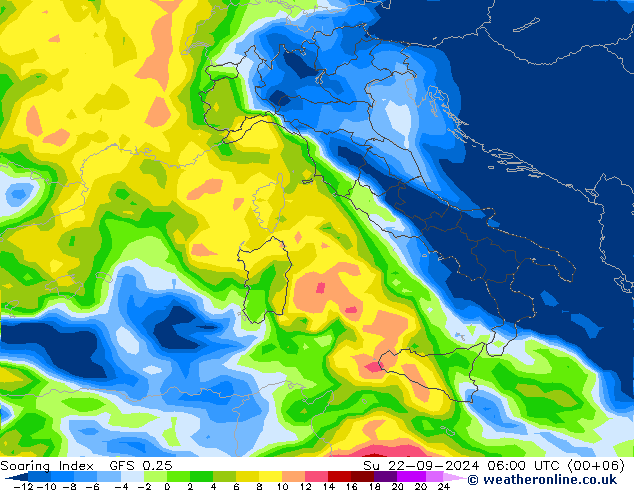 Soaring Index GFS 0.25 Вс 22.09.2024 06 UTC