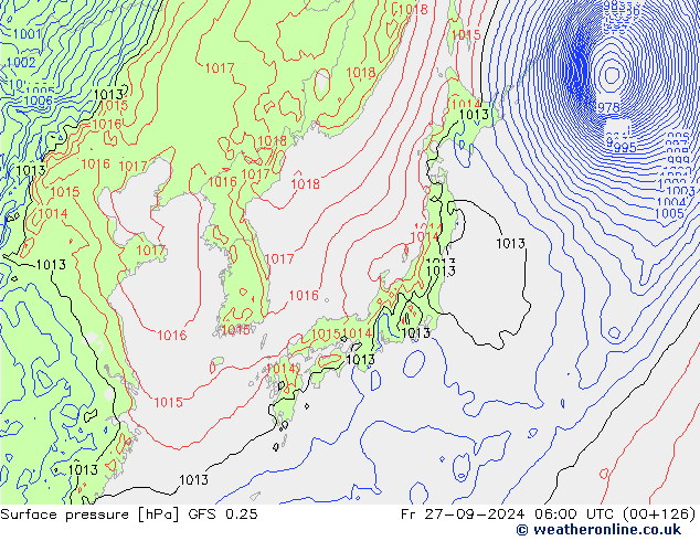 GFS 0.25: ven 27.09.2024 06 UTC