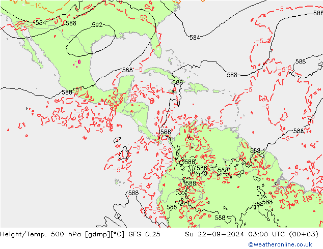 Z500/Yağmur (+YB)/Z850 GFS 0.25 Paz 22.09.2024 03 UTC