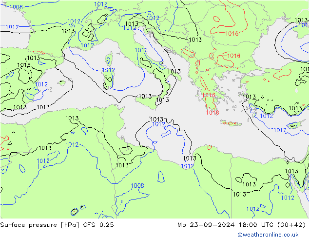 GFS 0.25: Mo 23.09.2024 18 UTC