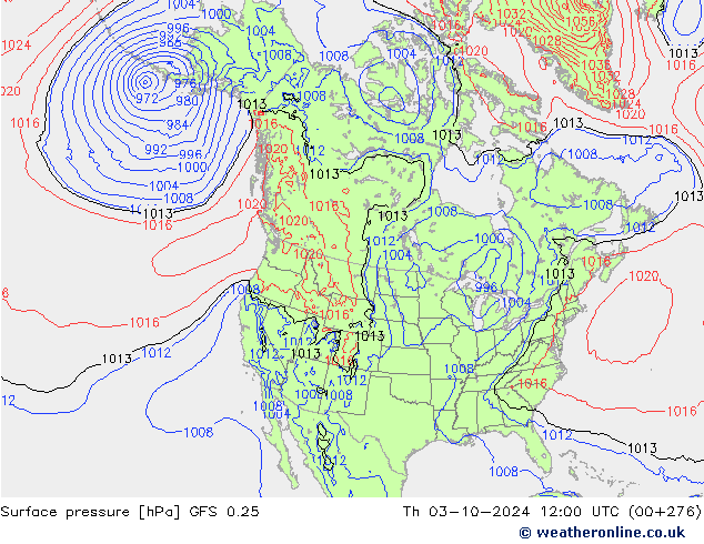 GFS 0.25: Čt 03.10.2024 12 UTC