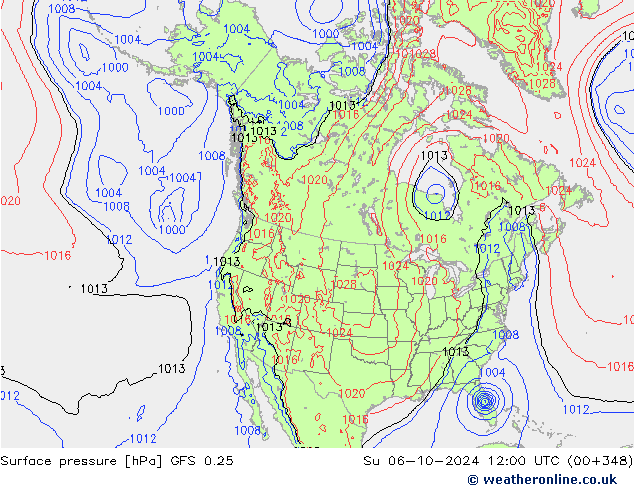 GFS 0.25: Ne 06.10.2024 12 UTC