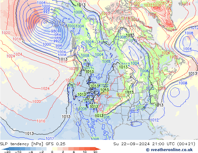 变压 GFS 0.25 星期日 22.09.2024 21 UTC