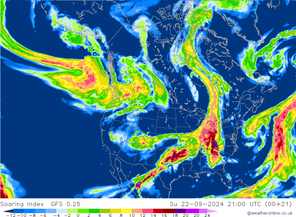 Soaring Index GFS 0.25 Su 22.09.2024 21 UTC