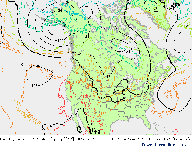 Z500/Rain (+SLP)/Z850 GFS 0.25 Mo 23.09.2024 15 UTC