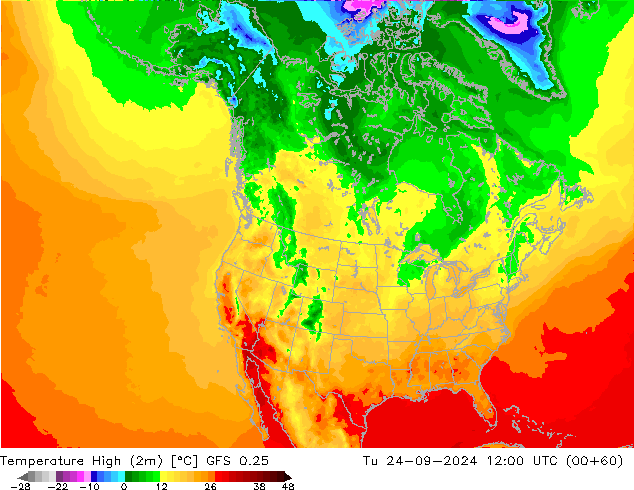 Temp. massima (2m) GFS 0.25 mar 24.09.2024 12 UTC