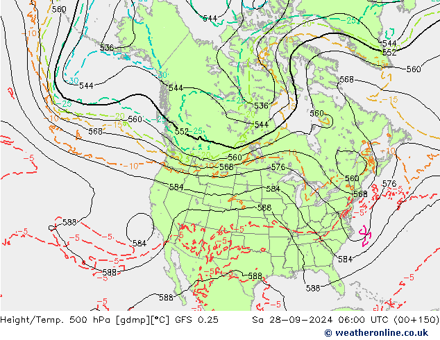 Z500/Rain (+SLP)/Z850 GFS 0.25 So 28.09.2024 06 UTC