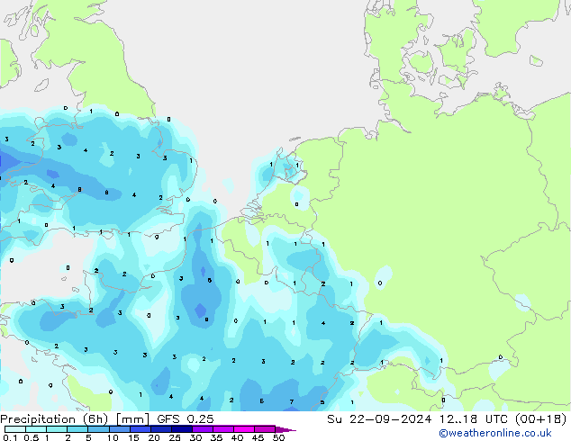 Z500/Rain (+SLP)/Z850 GFS 0.25 Ne 22.09.2024 18 UTC