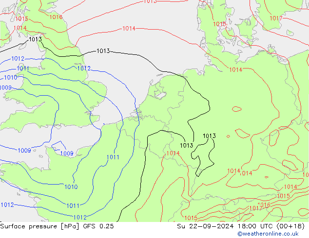 GFS 0.25: zo 22.09.2024 18 UTC