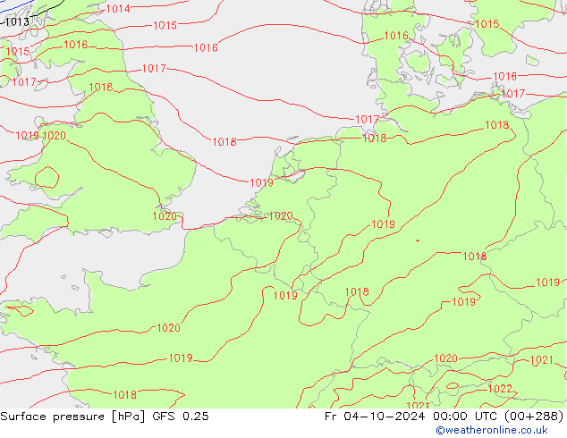 Surface pressure GFS 0.25 Fr 04.10.2024 00 UTC