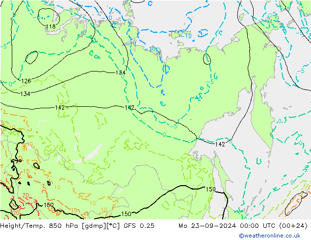 Z500/Regen(+SLP)/Z850 GFS 0.25 ma 23.09.2024 00 UTC