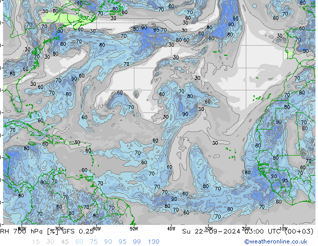 RV 700 hPa GFS 0.25 zo 22.09.2024 03 UTC