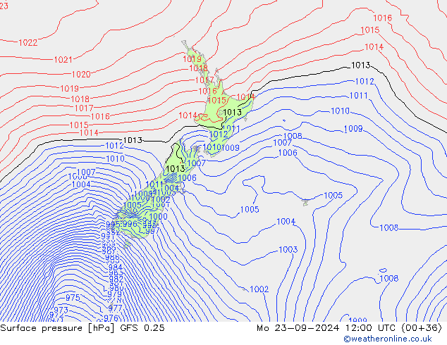 GFS 0.25: ma 23.09.2024 12 UTC