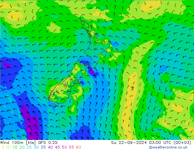 Wind 100m GFS 0.25 Su 22.09.2024 03 UTC