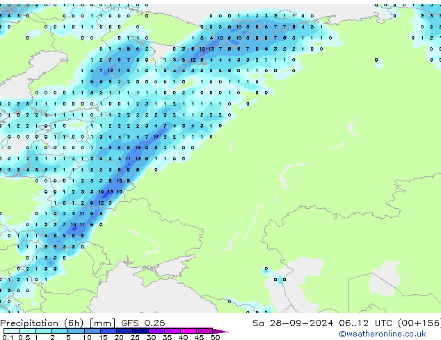 Z500/Rain (+SLP)/Z850 GFS 0.25 Sa 28.09.2024 12 UTC