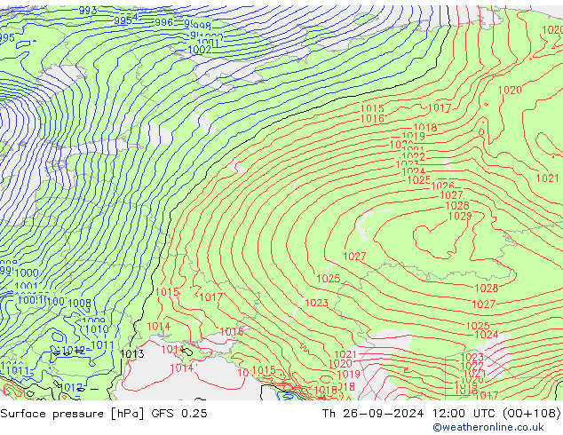 GFS 0.25: Qui 26.09.2024 12 UTC