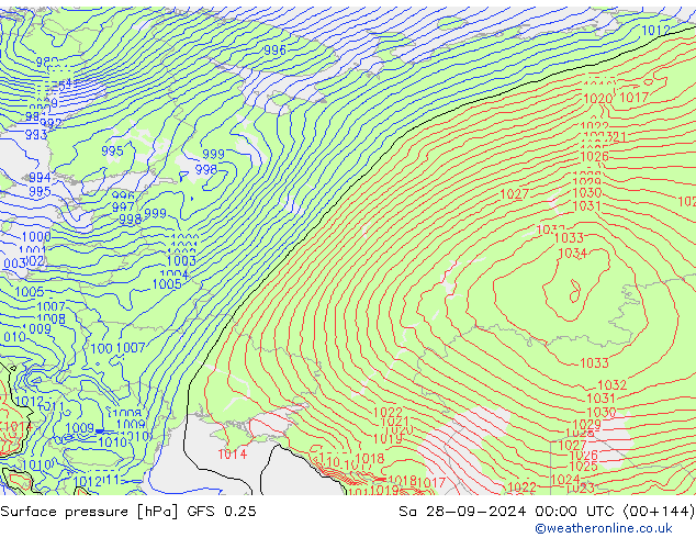 GFS 0.25: Sáb 28.09.2024 00 UTC