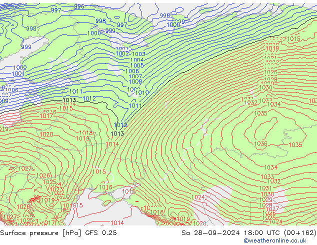 GFS 0.25: sab 28.09.2024 18 UTC