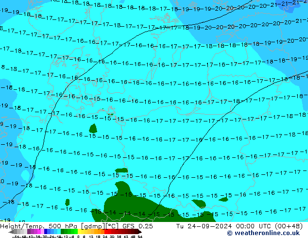 Z500/Rain (+SLP)/Z850 GFS 0.25 Di 24.09.2024 00 UTC