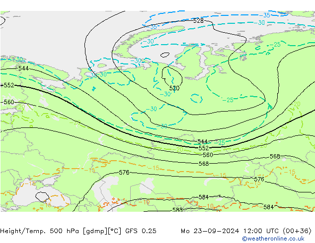 GFS 0.25: Mo 23.09.2024 12 UTC