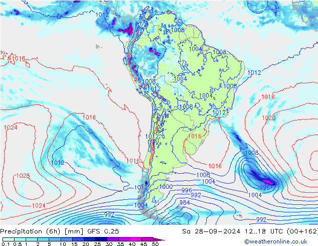 Z500/Rain (+SLP)/Z850 GFS 0.25 So 28.09.2024 18 UTC