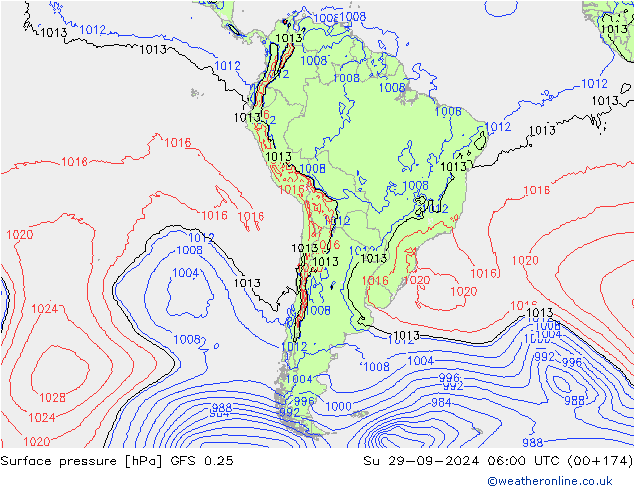 GFS 0.25: dom 29.09.2024 06 UTC