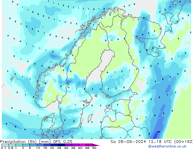 Z500/Regen(+SLP)/Z850 GFS 0.25 za 28.09.2024 18 UTC