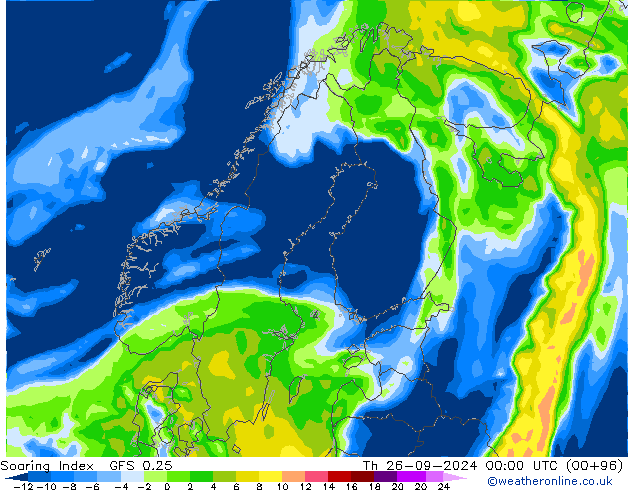 Soaring Index GFS 0.25 Th 26.09.2024 00 UTC