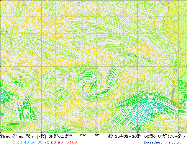 Stromlinien 10m GFS 0.25 Mo 23.09.2024 00 UTC