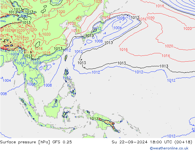 GFS 0.25: dim 22.09.2024 18 UTC