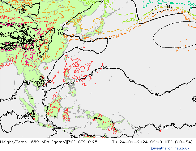 Z500/Rain (+SLP)/Z850 GFS 0.25 mar 24.09.2024 06 UTC