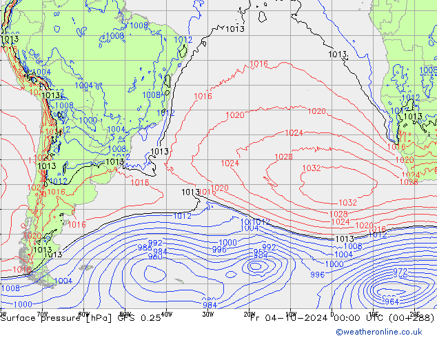 GFS 0.25: Sex 04.10.2024 00 UTC