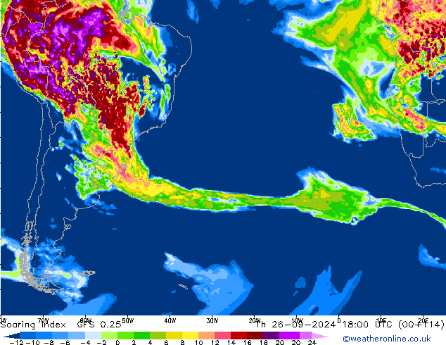 Soaring Index GFS 0.25 Th 26.09.2024 18 UTC