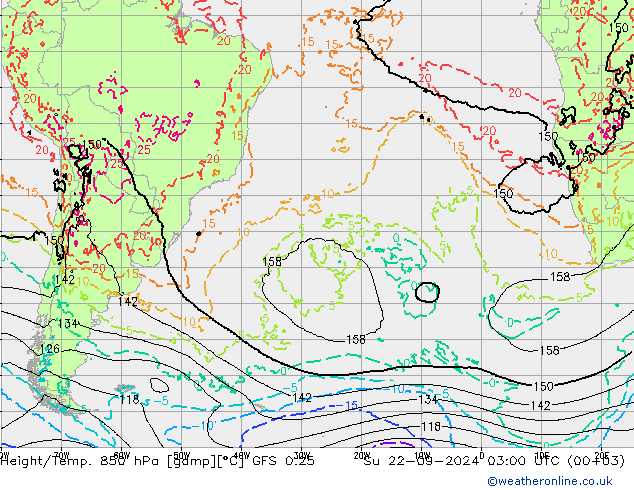 Z500/Rain (+SLP)/Z850 GFS 0.25 So 22.09.2024 03 UTC