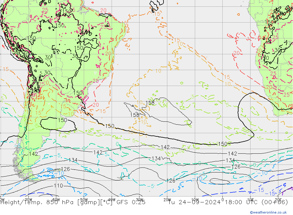 Z500/Rain (+SLP)/Z850 GFS 0.25 Ter 24.09.2024 18 UTC