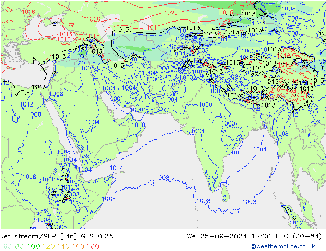 Polarjet/Bodendruck GFS 0.25 Mi 25.09.2024 12 UTC