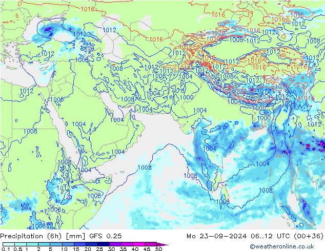 Z500/Regen(+SLP)/Z850 GFS 0.25 ma 23.09.2024 12 UTC