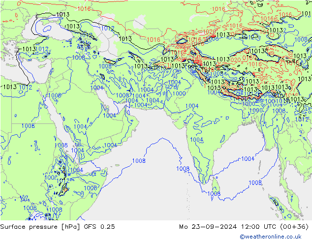 GFS 0.25: ma 23.09.2024 12 UTC