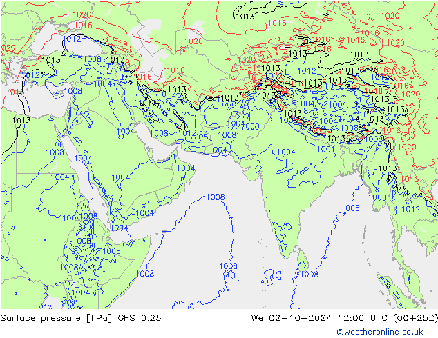 GFS 0.25: 星期三 02.10.2024 12 UTC