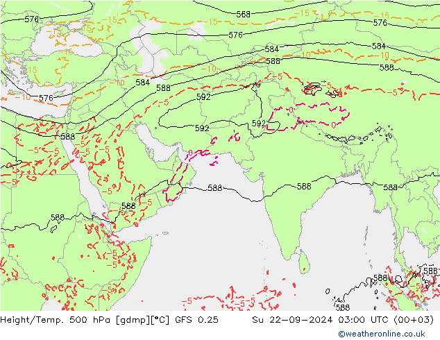 Z500/Rain (+SLP)/Z850 GFS 0.25 dom 22.09.2024 03 UTC