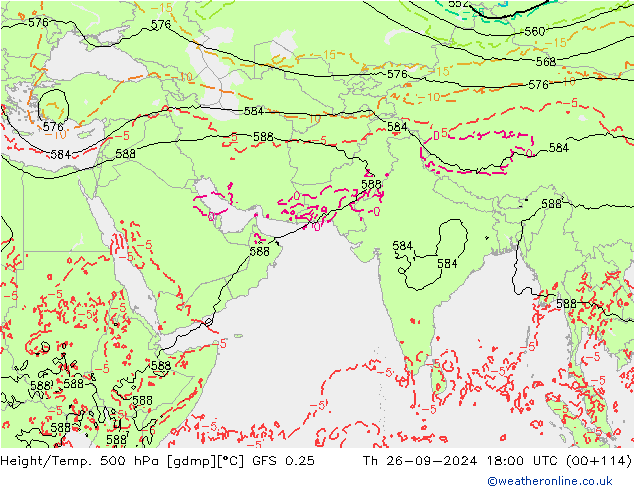 Z500/Rain (+SLP)/Z850 GFS 0.25 Čt 26.09.2024 18 UTC