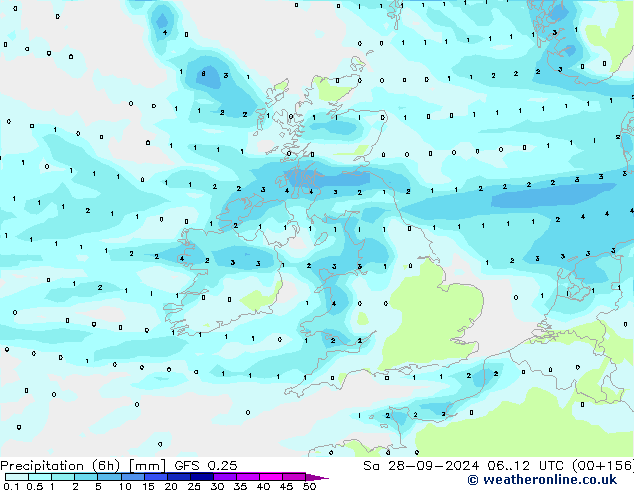 Z500/Rain (+SLP)/Z850 GFS 0.25 Sáb 28.09.2024 12 UTC