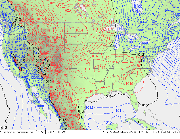 GFS 0.25: dim 29.09.2024 12 UTC