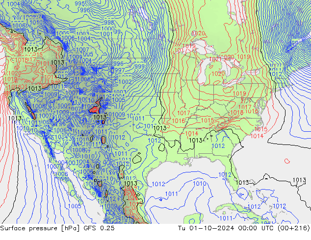 GFS 0.25: вт 01.10.2024 00 UTC