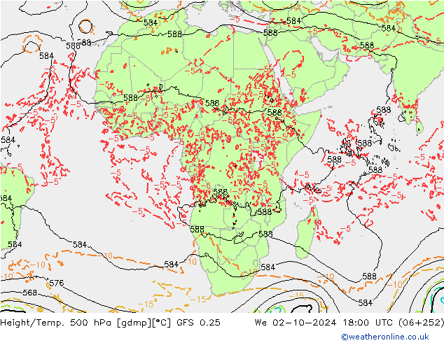 Z500/Regen(+SLP)/Z850 GFS 0.25 wo 02.10.2024 18 UTC