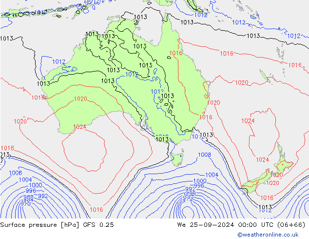 GFS 0.25: wo 25.09.2024 00 UTC