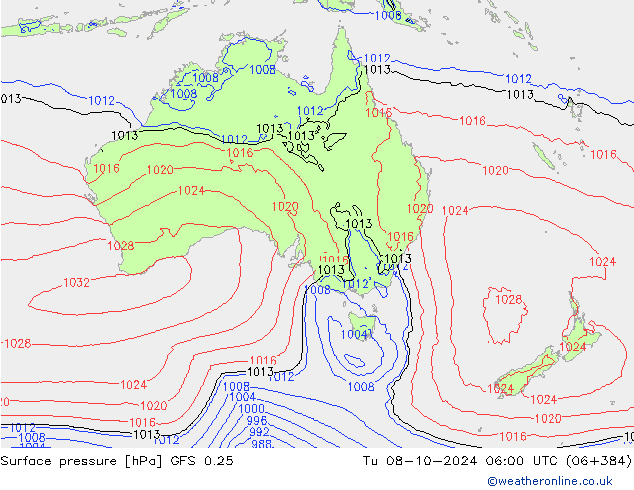 GFS 0.25: Ter 08.10.2024 06 UTC